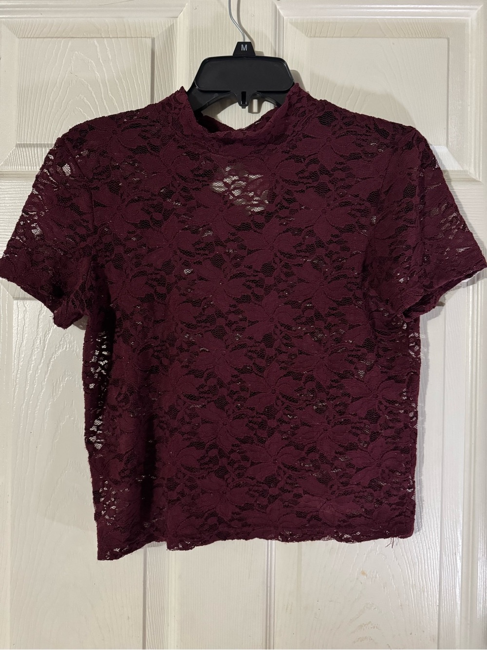 Forever 21 Burgundy Lace Crop Top